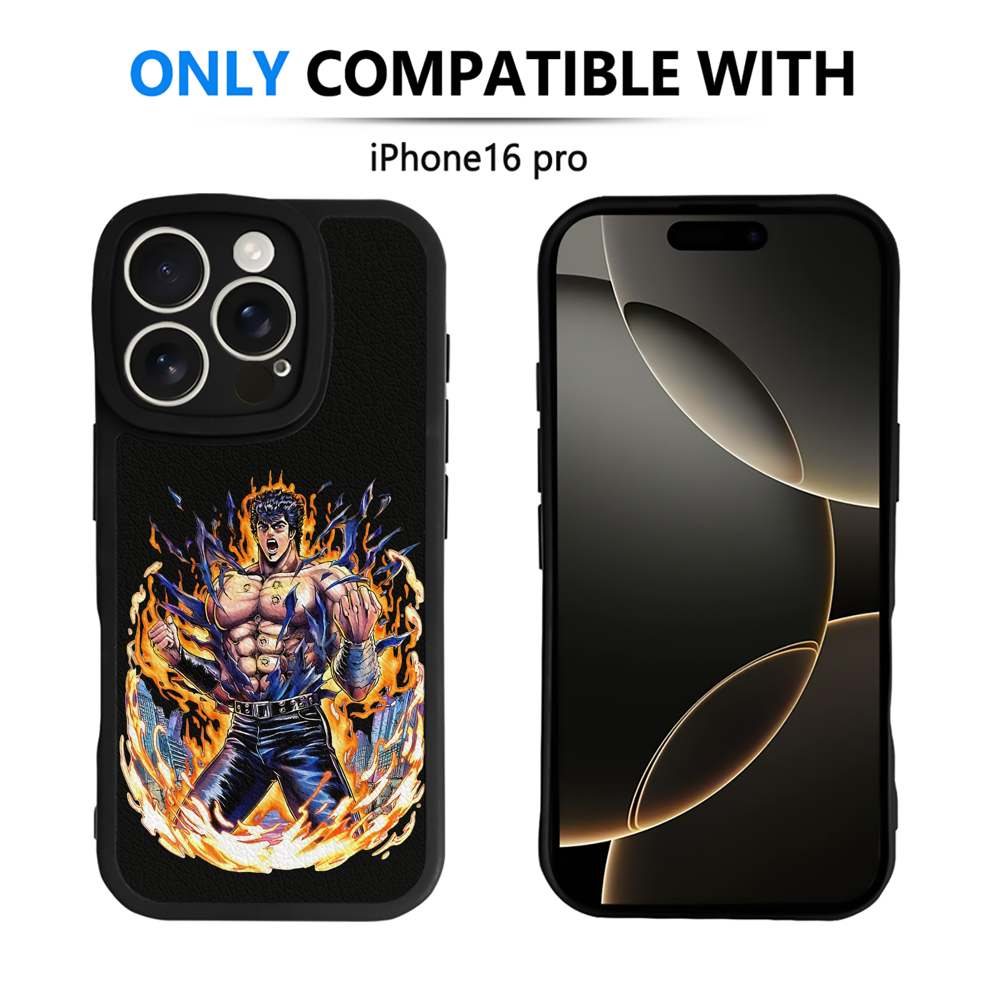 （画像用） 北斗の拳 Fist of the North Star 【iPhone 16シリーズ対応】シリコンスマホケース（レザー調） 材質：シリコン